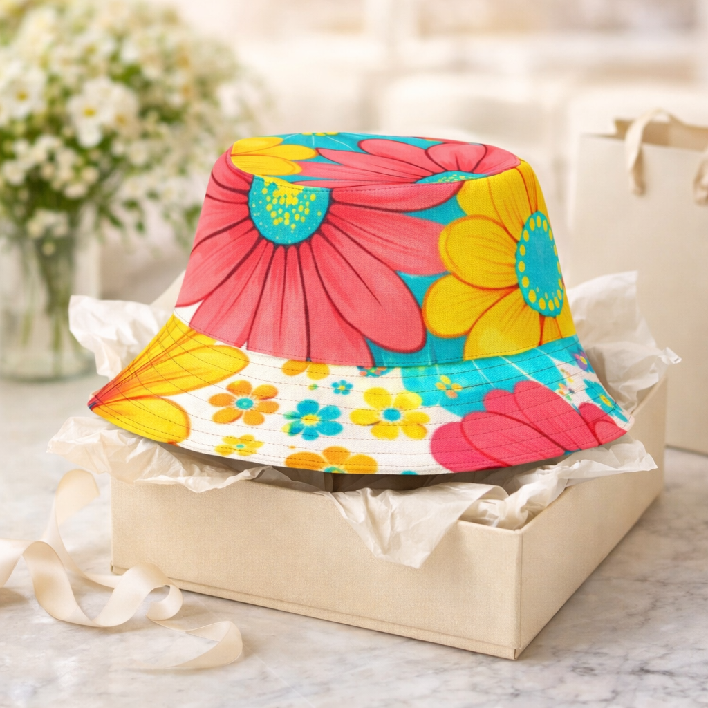 Reversible Floral Stripe Bucket Hat