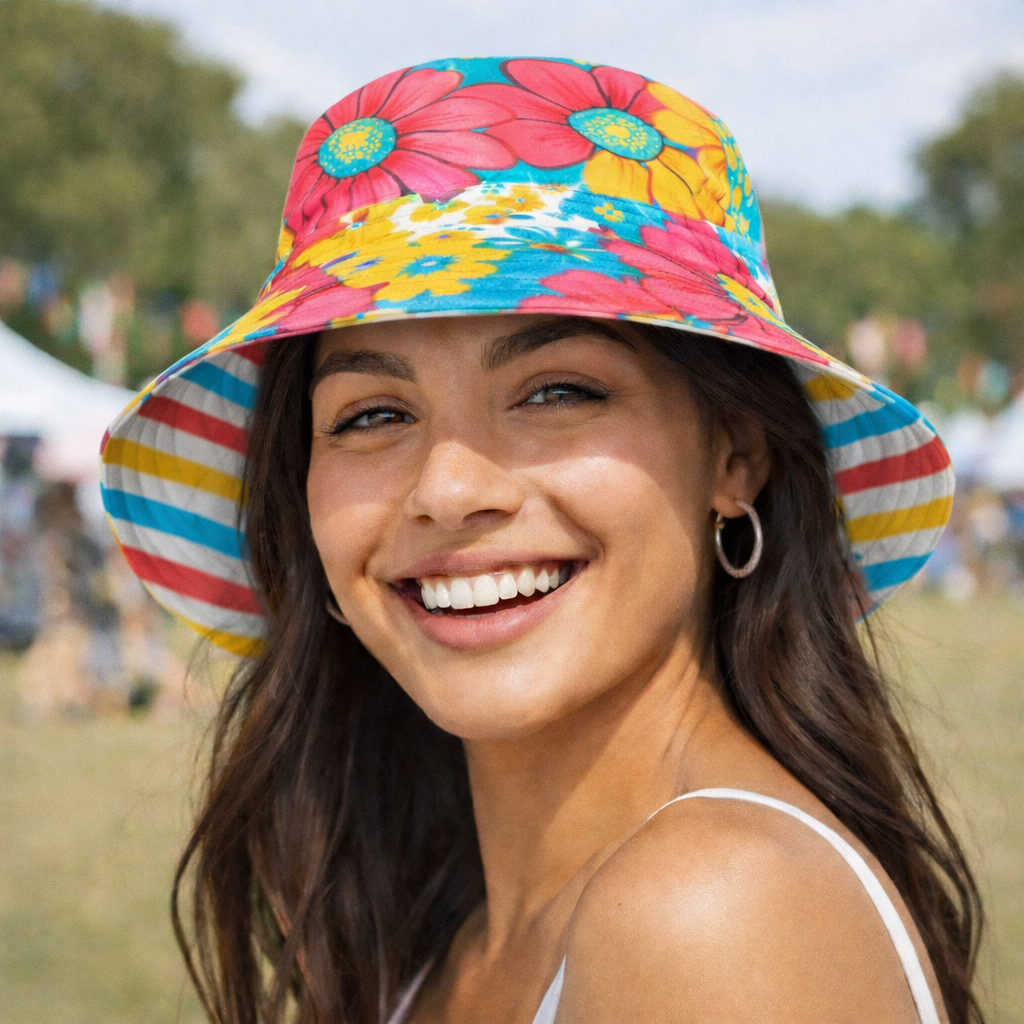 reversible cotton bucket hat