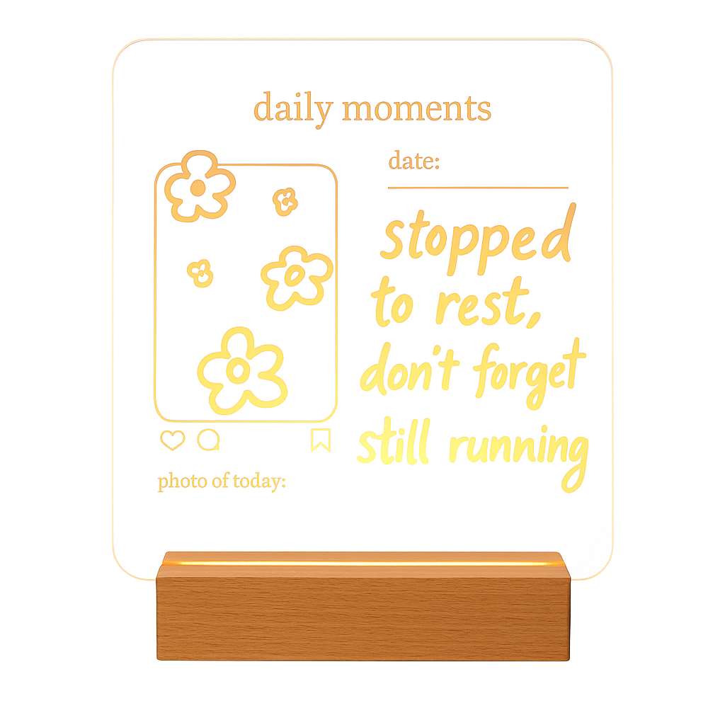 USB Acrylic Message Board Lamp – LED Lit To-Do & Memo Board