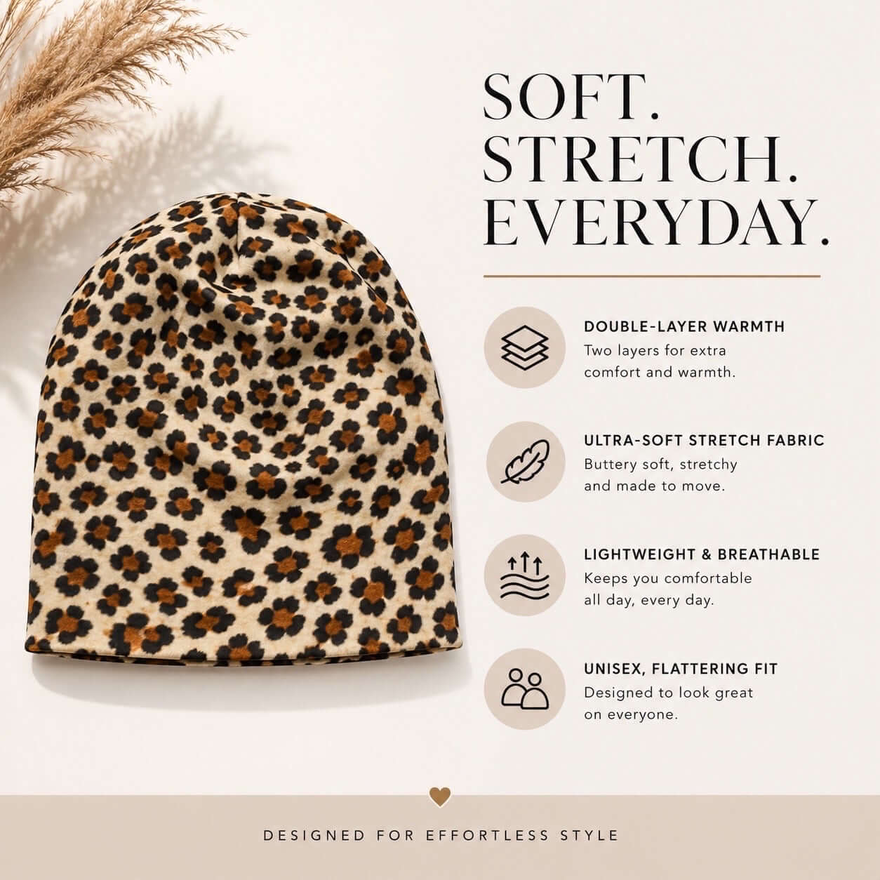 Leopard Print Beanie Hat