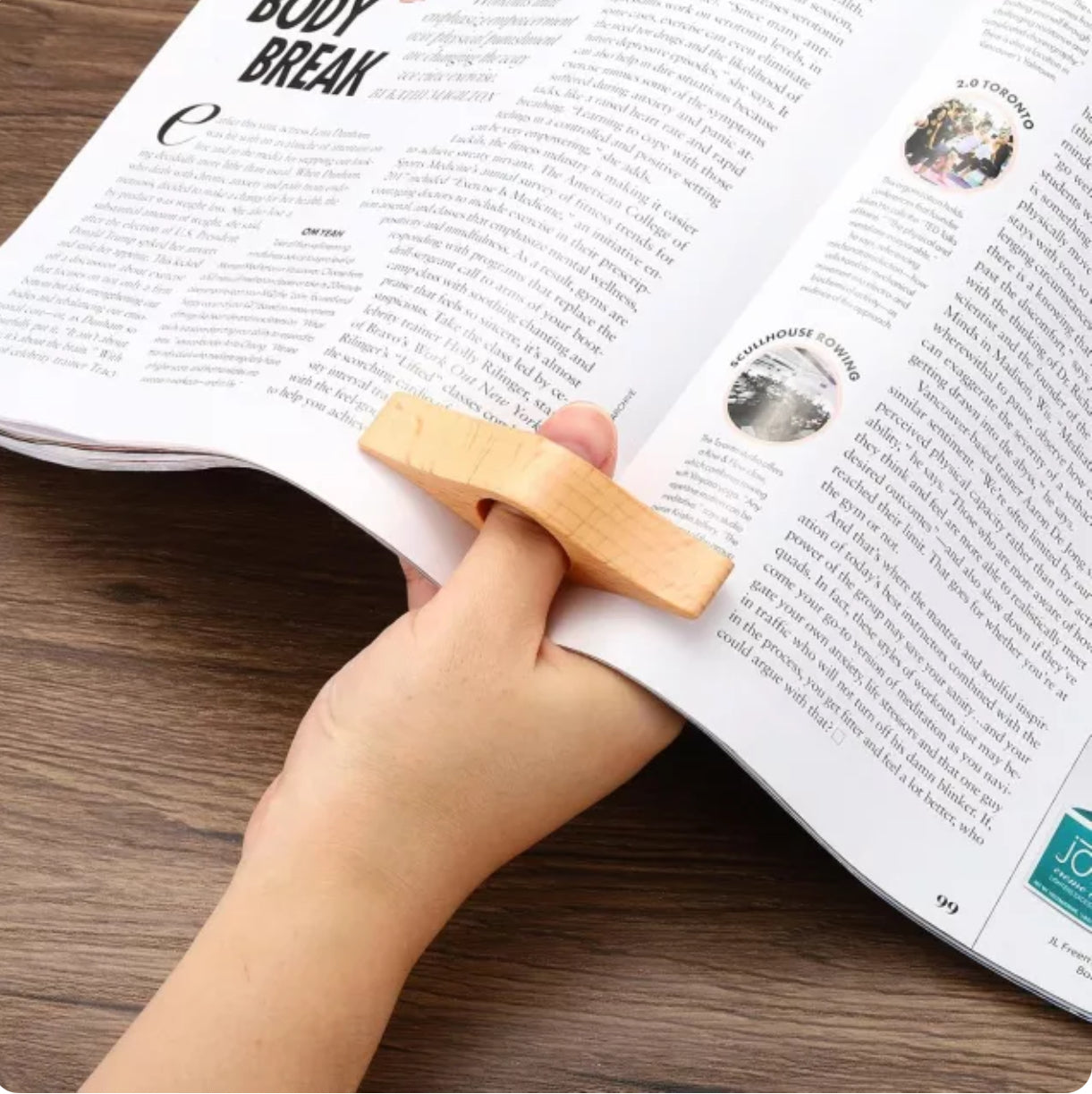 Wooden Thumb Book Holder – Ergonomic Page Holder for Easy Reading