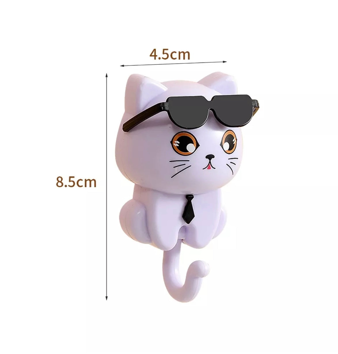 Adorable Cartoon Cat Wall Hook – Waterproof, Damage-Free Hanging