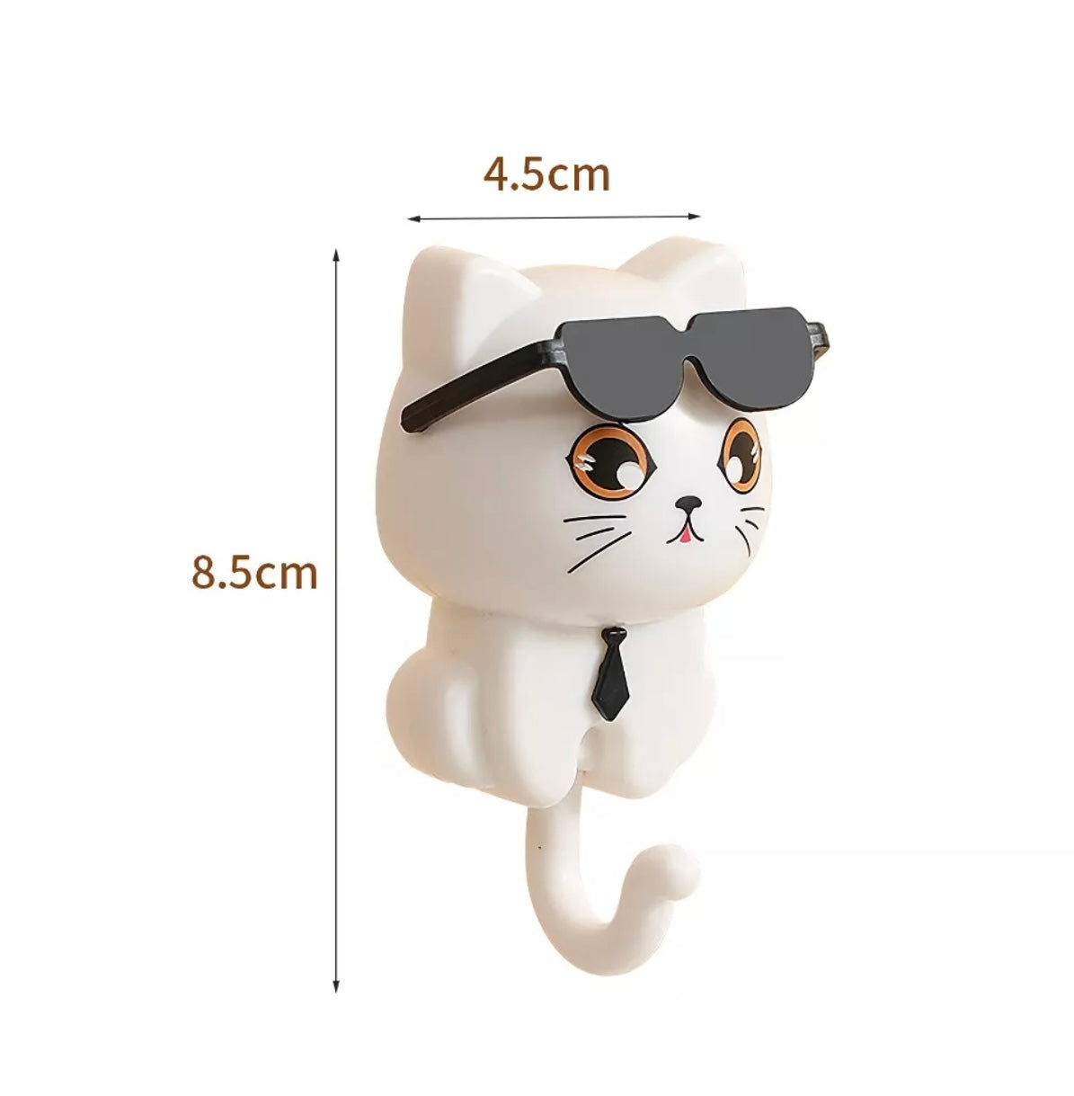 Adorable Cartoon Cat Wall Hook – Waterproof, Damage-Free Hanging