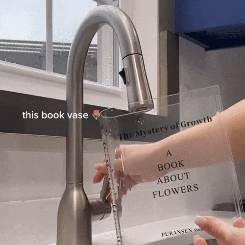 Transparent Acrylic Book Vase – Modern Decorative Flower Holder