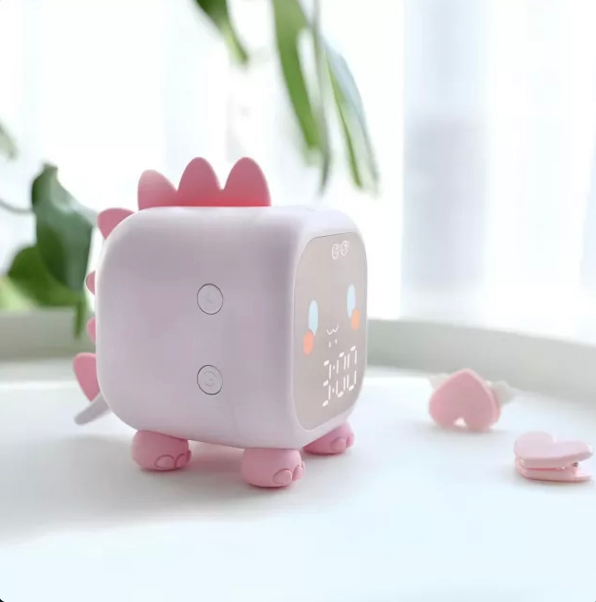 Dinosaur Alarm Clock with Voice Control & Night Light
