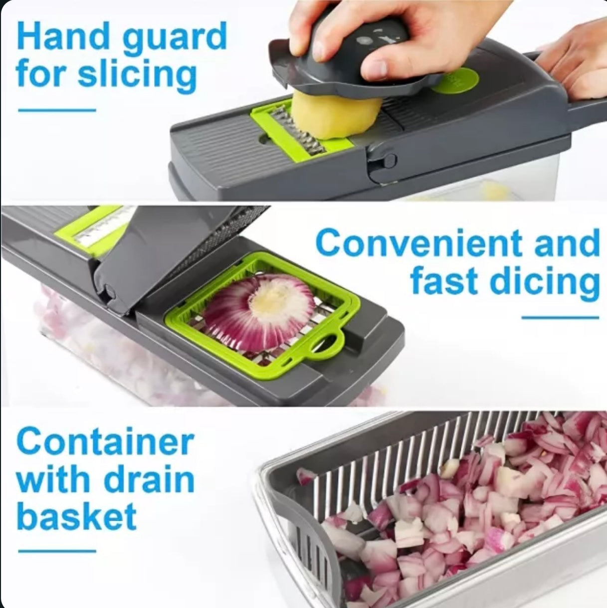 Multifunctional Vegetable Cutter & Slicer – 4-in-1 Kitchen Tool