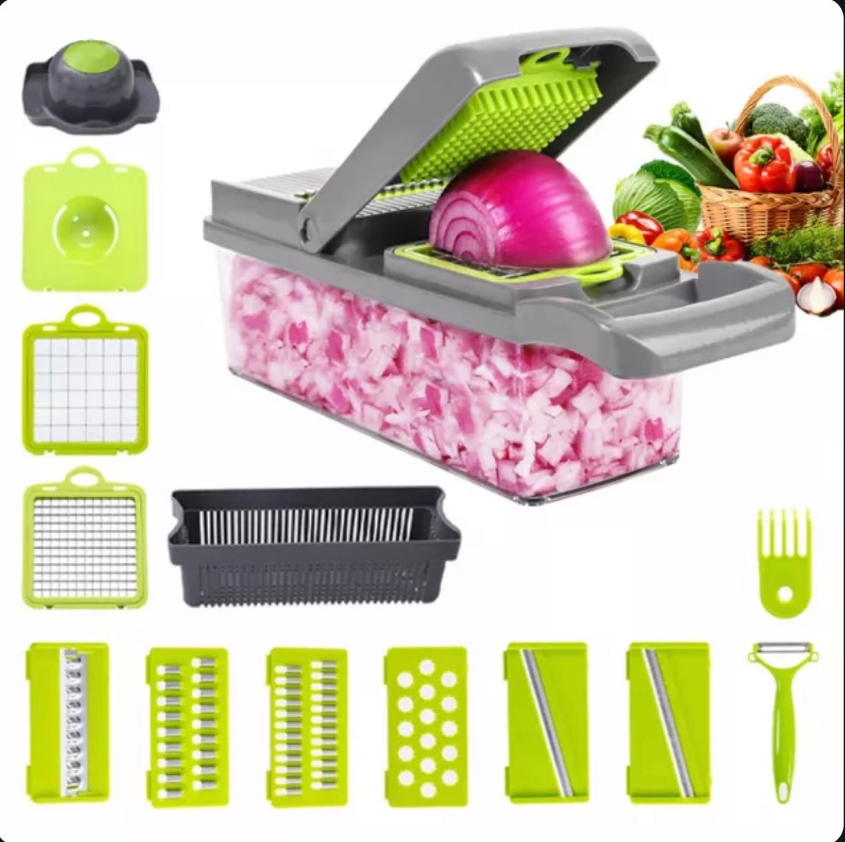 Multifunctional Vegetable Cutter & Slicer – 4-in-1 Kitchen Tool