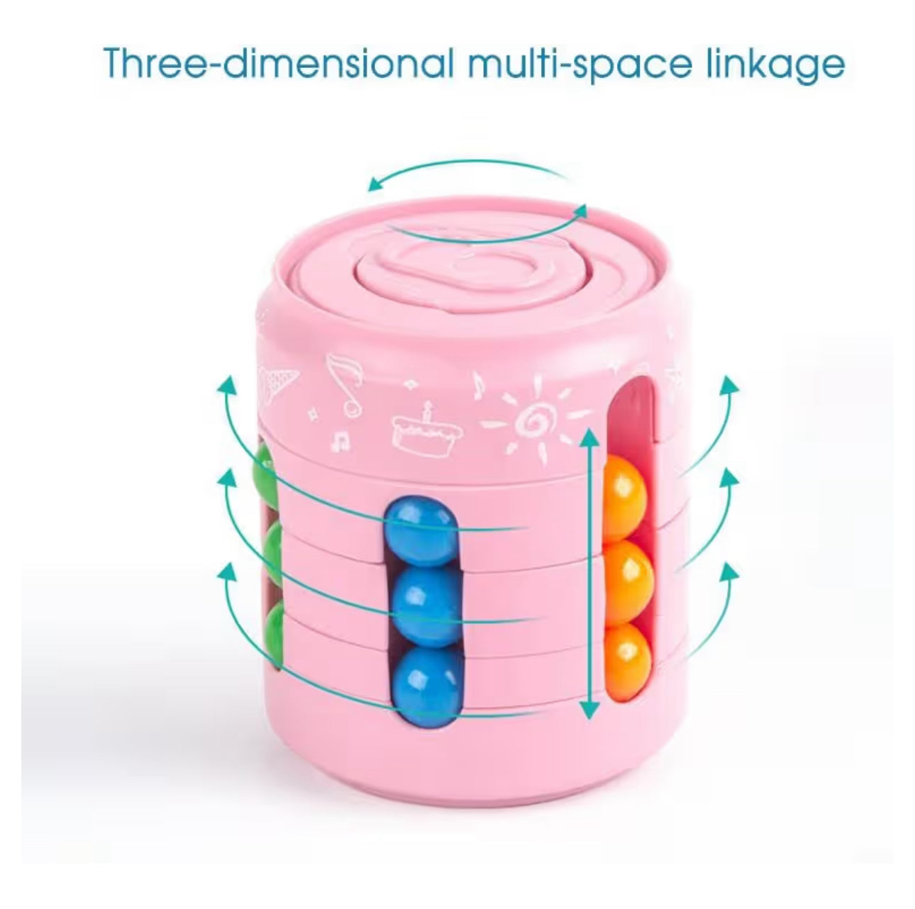 Colorful magic rotating fidget puzzle toy for stress relief and focu