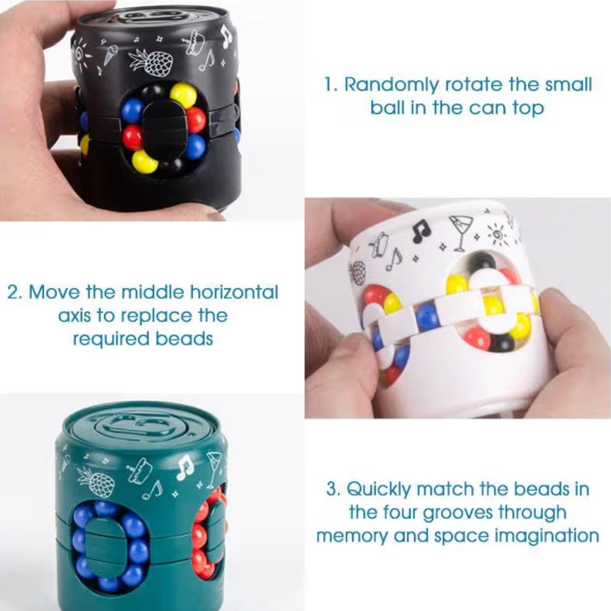 Colorful magic rotating fidget puzzle toy for stress relief and focu