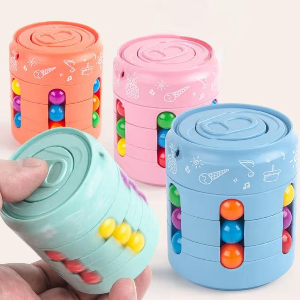 Colorful magic rotating fidget puzzle toy for stress relief and focu