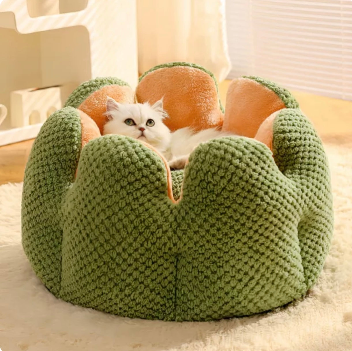 Cactus Flower Pet Bed – Cozy Plush Nest for Cats & Small Dogs