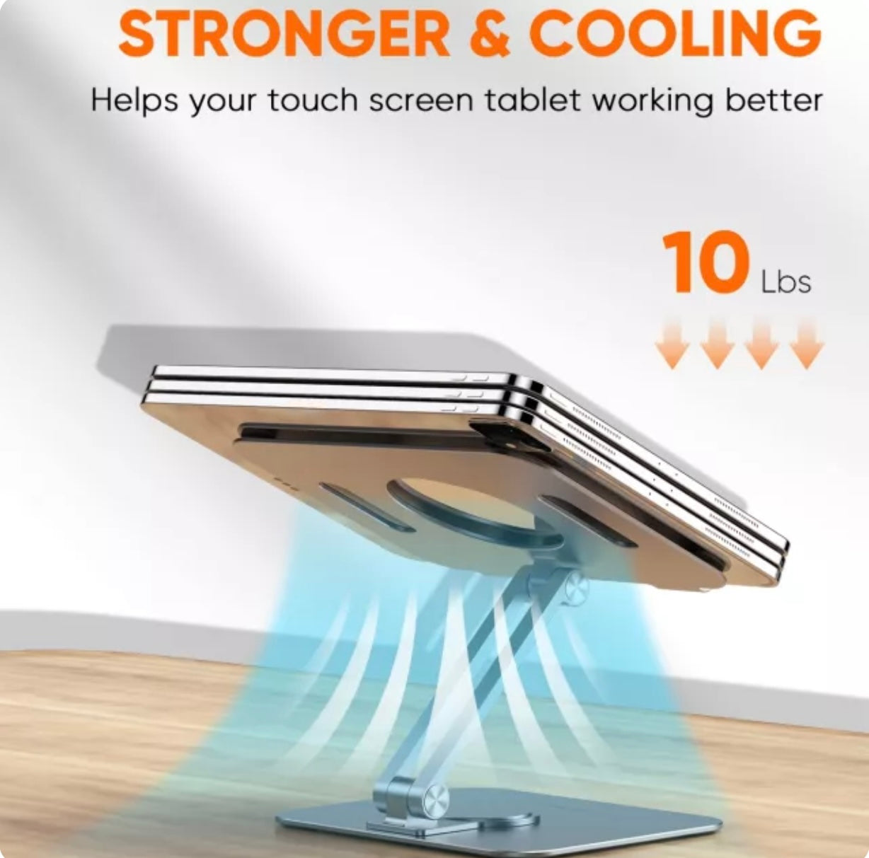 Foldable 360° Rotating Tablet Stand – Adjustable Aluminum Holder