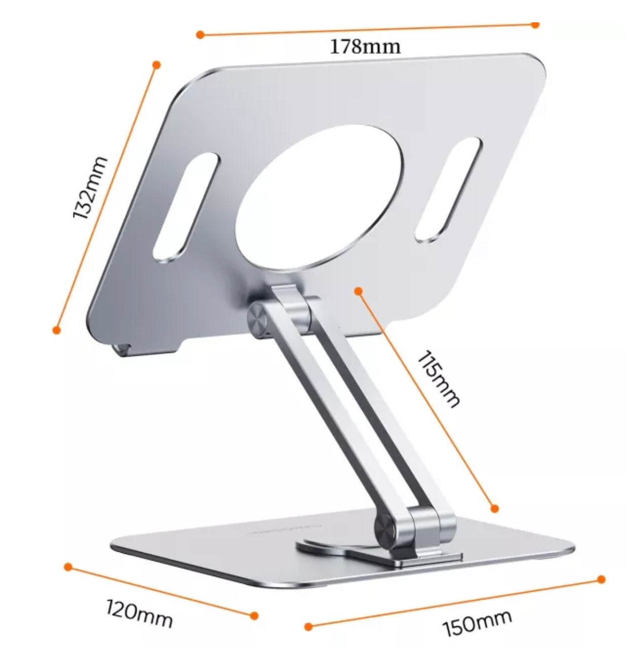 Foldable 360° Rotating Tablet Stand – Adjustable Aluminum Holder