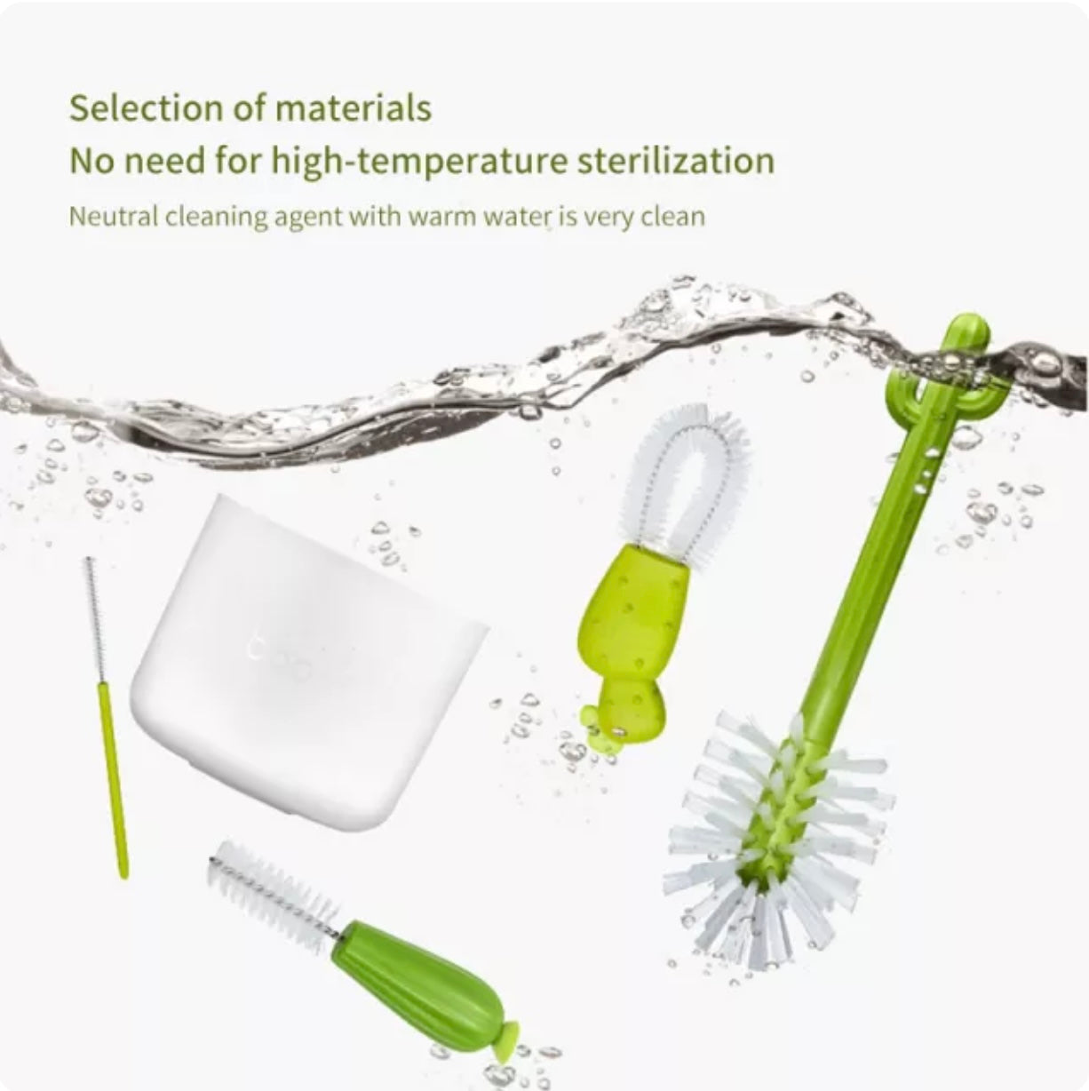 Cactus Baby Bottle Cleaning Brush Set – 4-Piece Cute & Functional Cleaning Kit