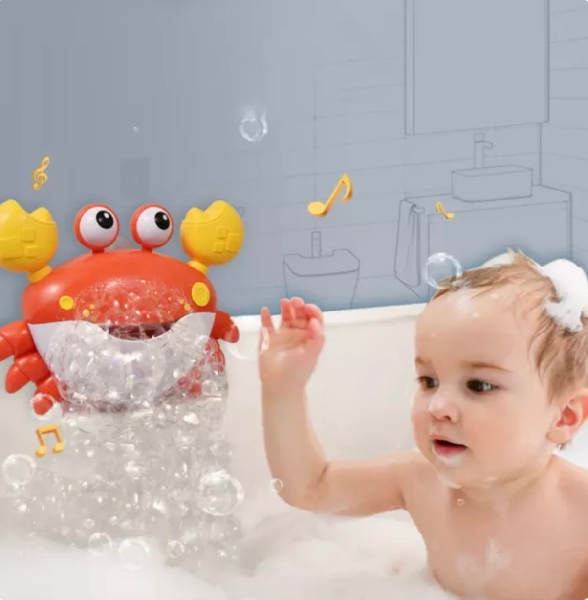 Automatic Bubble Crab Bath Toy – Musical Bubble Blower for Kids