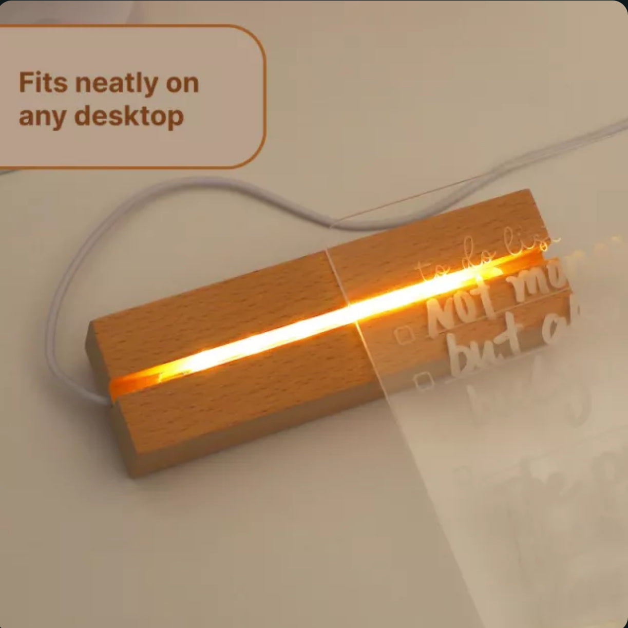 USB Acrylic Message Board Lamp – LED Lit To-Do & Memo Board
