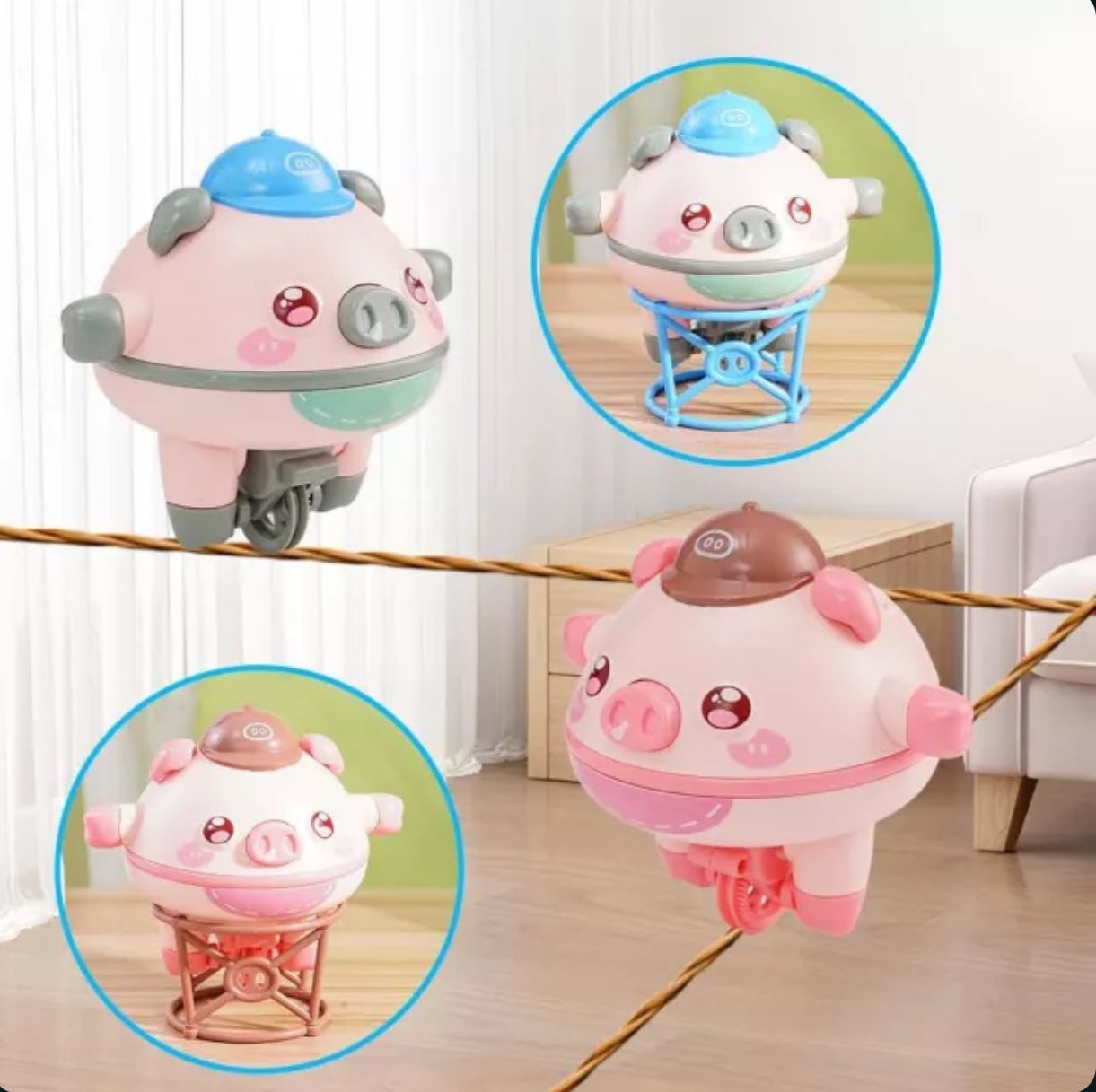 Tumbler Pig Unicycle Toy – Electric Balancing Pig on a Wire