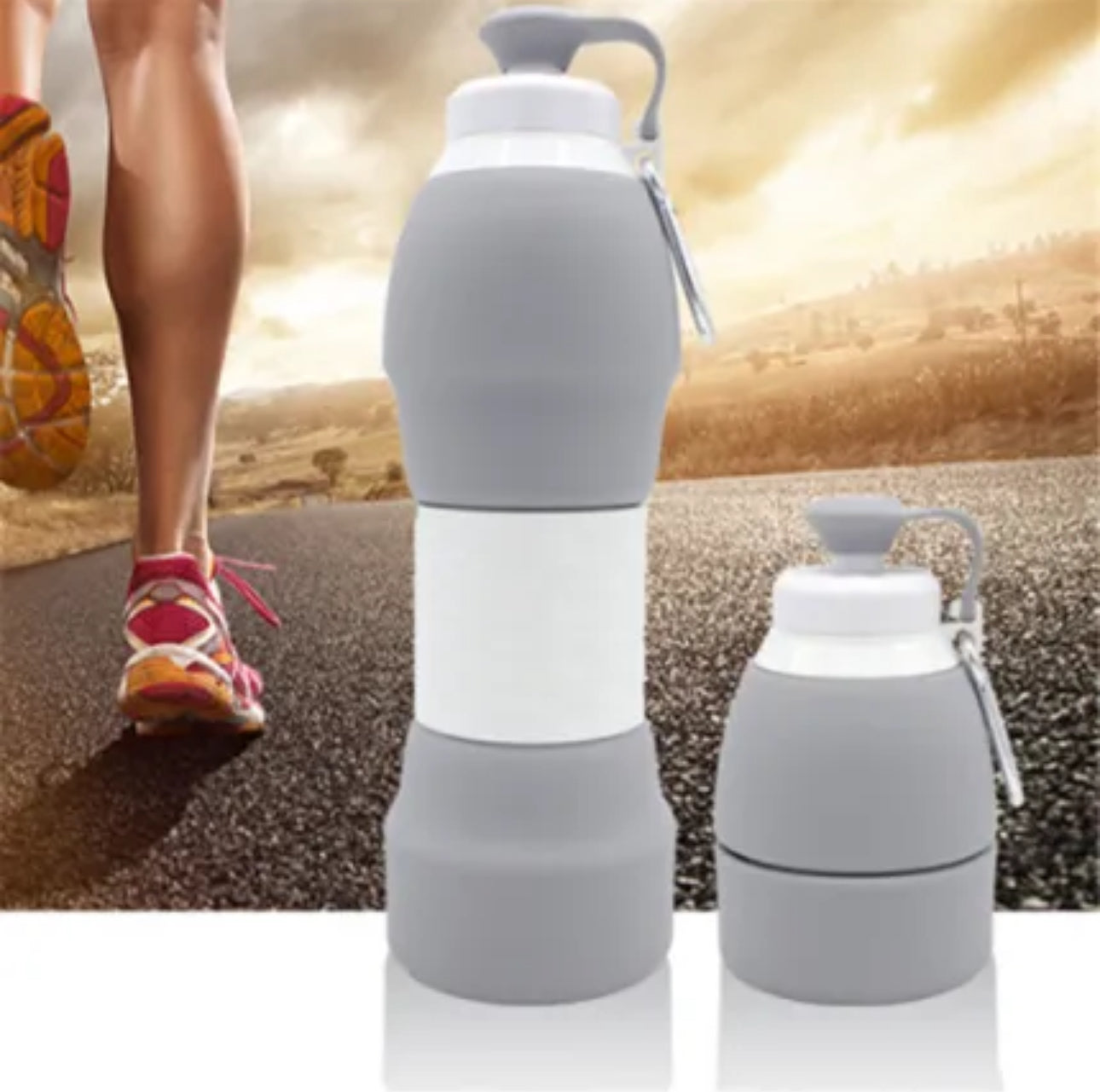 EcofloStow™ Collapsible Silicone Water Bottle – 20 oz | Eco-Friendly, BPA-Free, 7 Vibrant Colors