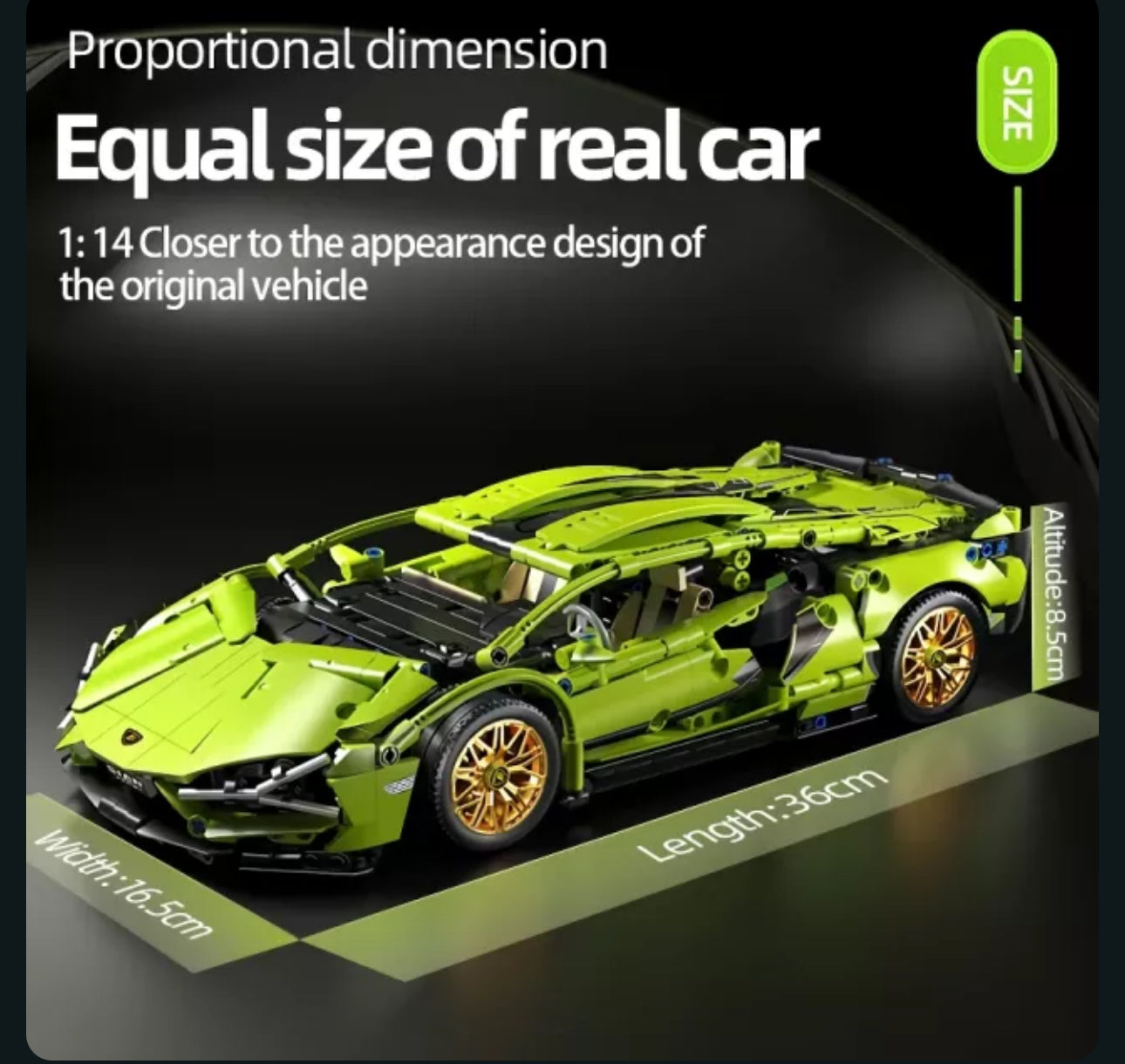 Racing Supercar Model Building Blocks Set – 1280PCS Electric Powered