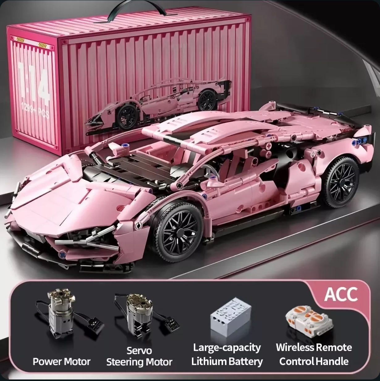 Racing Supercar Model Building Blocks Set – 1280PCS Electric Powered