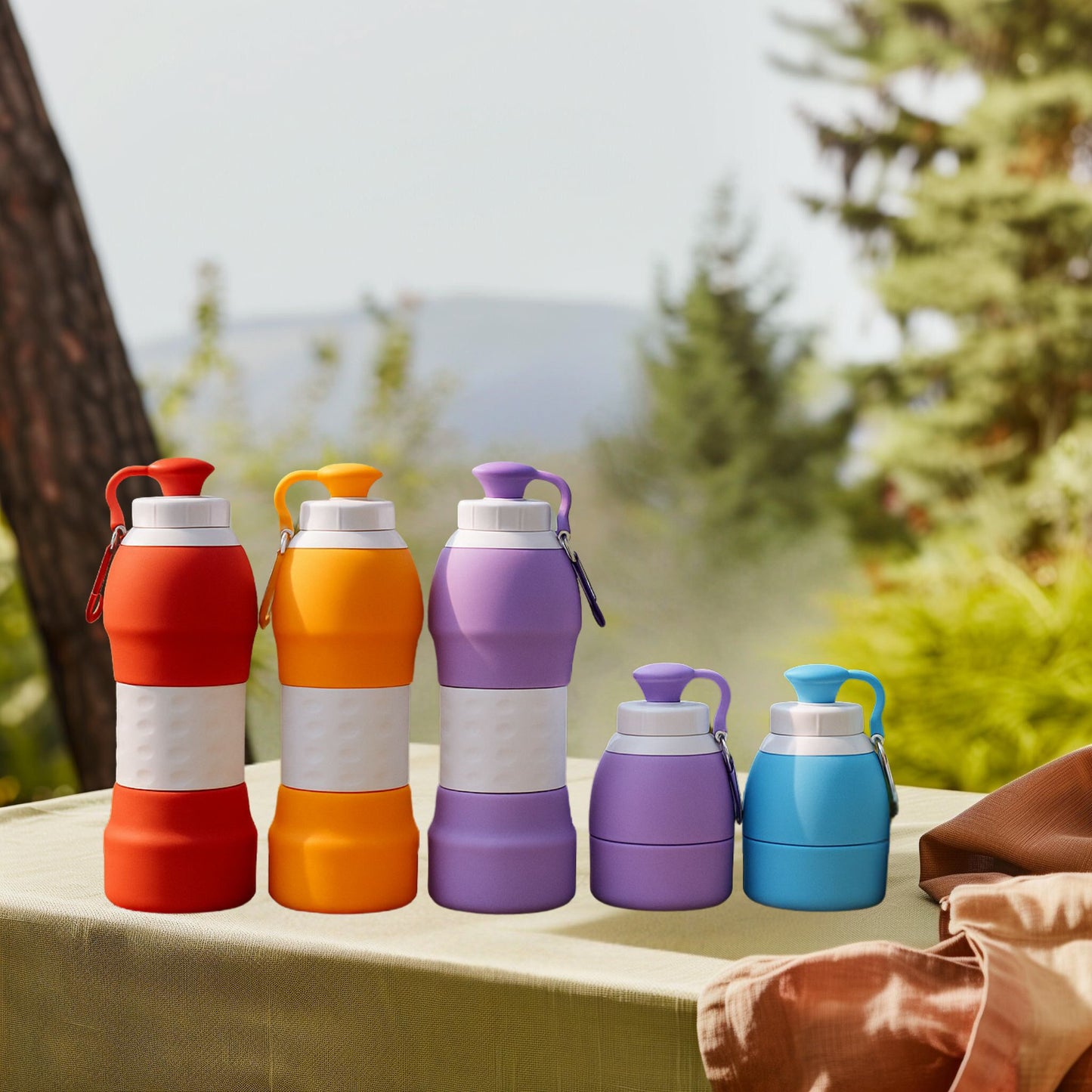 EcofloStow™ Collapsible Silicone Water Bottle – 20 oz | Eco-Friendly, BPA-Free, 7 Vibrant Colors