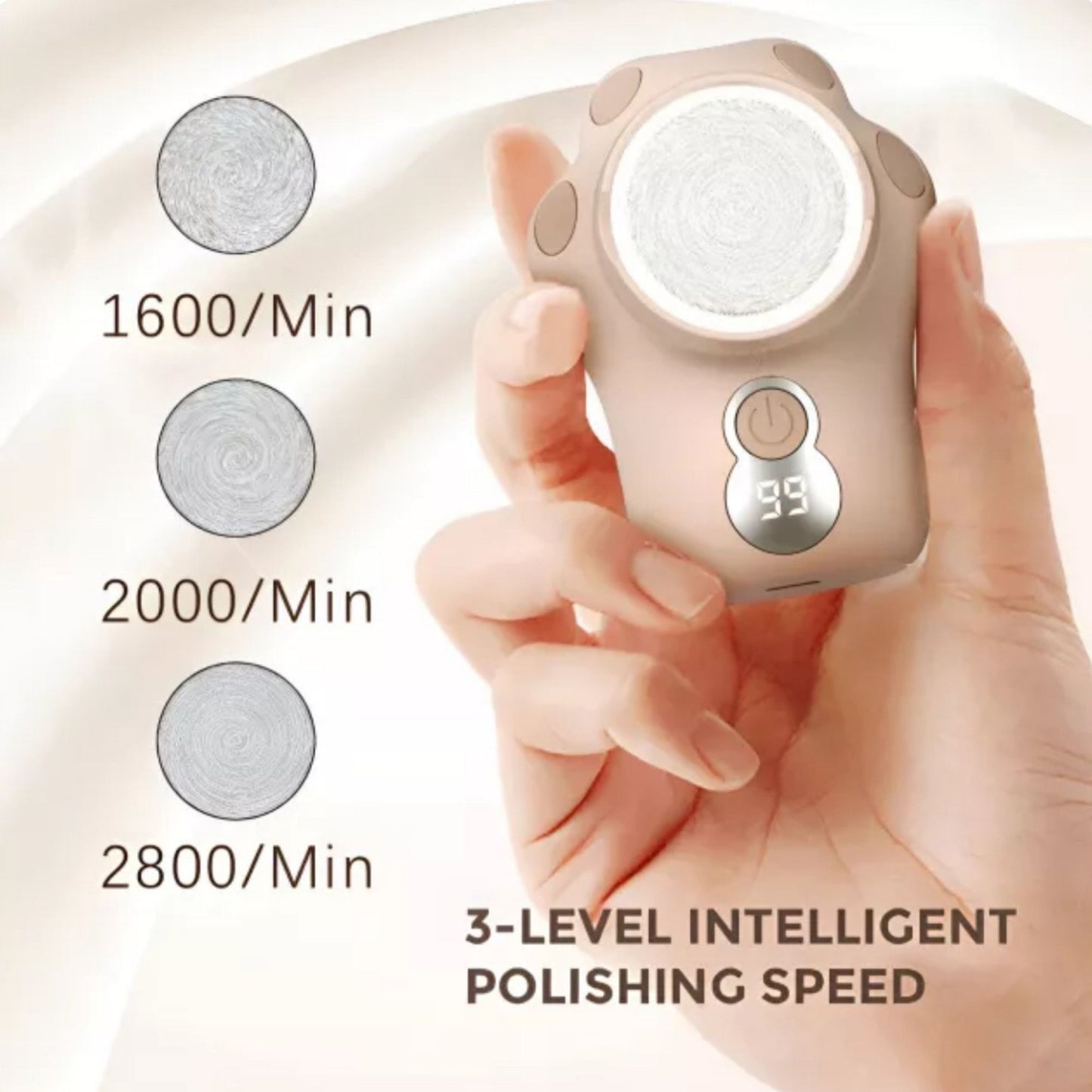 LED Electric Callus Remover – Rechargeable Foot Grinder with 3 Precision Heads