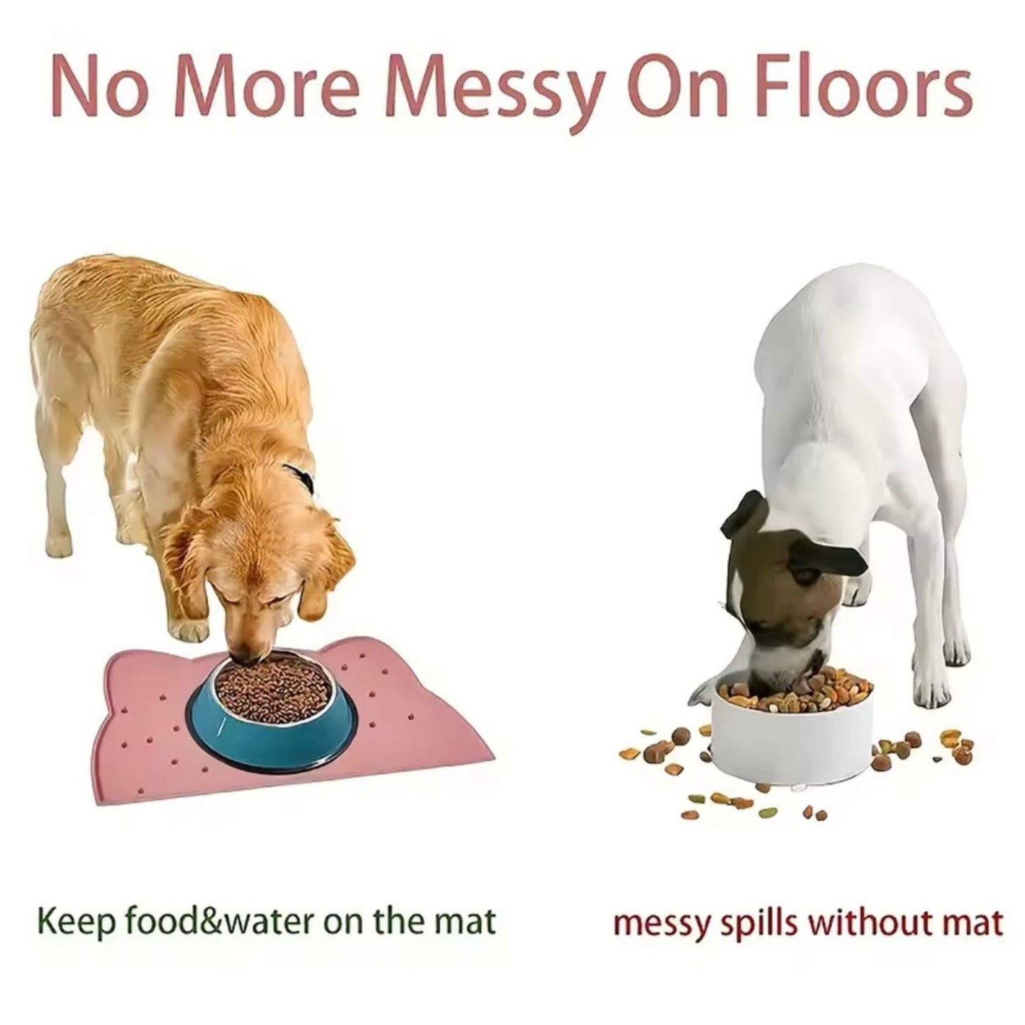 Silicone Pet Feeding Bowl Mat – Waterproof, Non-Slip & Easy to Clean (Dogs & Cats)