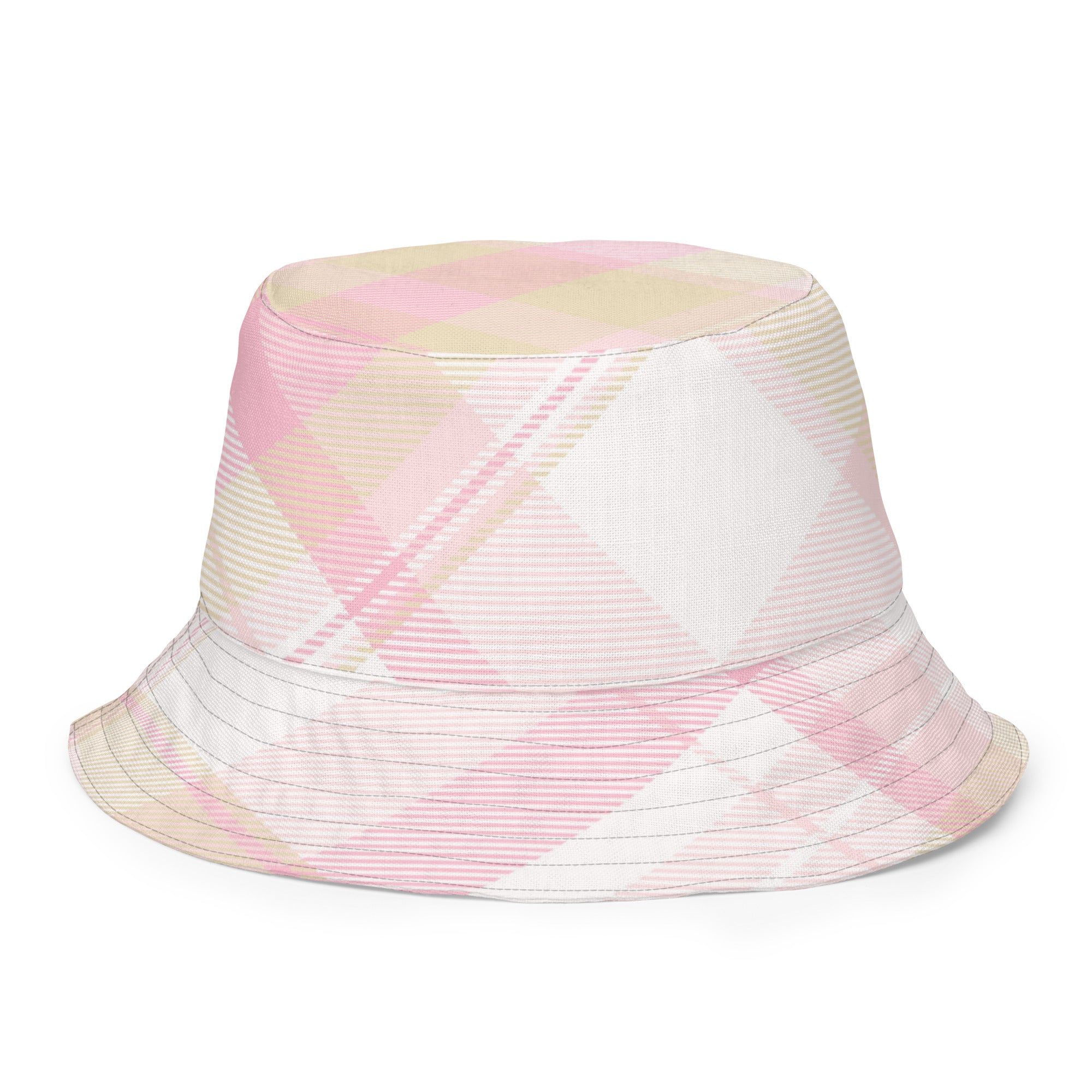 Reversible Daisy Pastel Plaid Bucket Hat