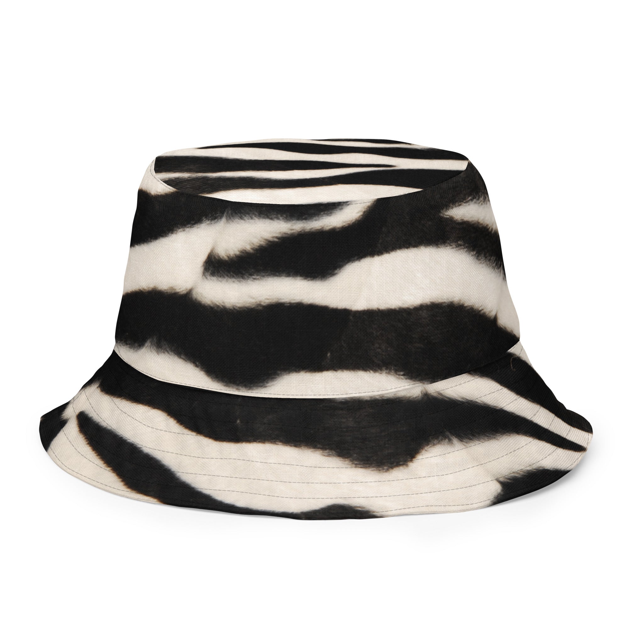 Reversible Zebra Print Burgundy Bucket Hat