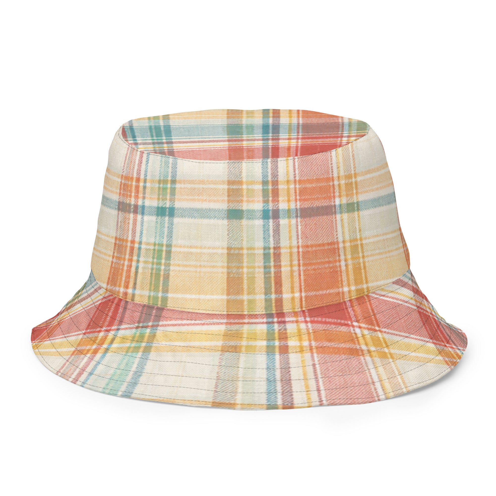 reversible plaid bucket hat