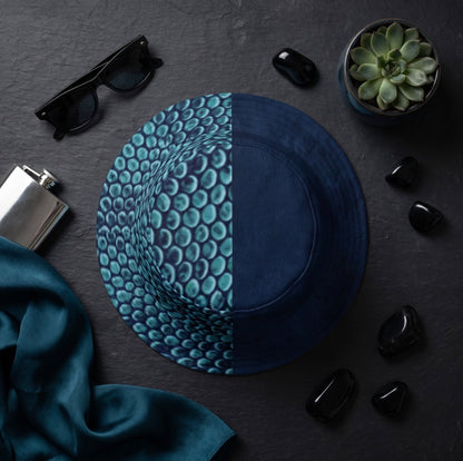 Reversible Teal Snakeskin Bucket Hat