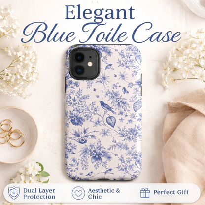 Elegant Blue Toile iPhone Case
