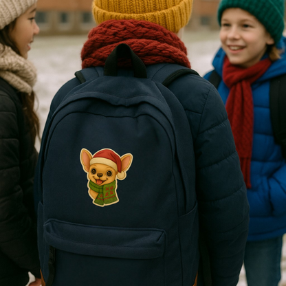 Christmas Chihuahua Sticker – Cute Dog Kiss-Cut Vinyl Decal (3”, 4”, 5.5”)