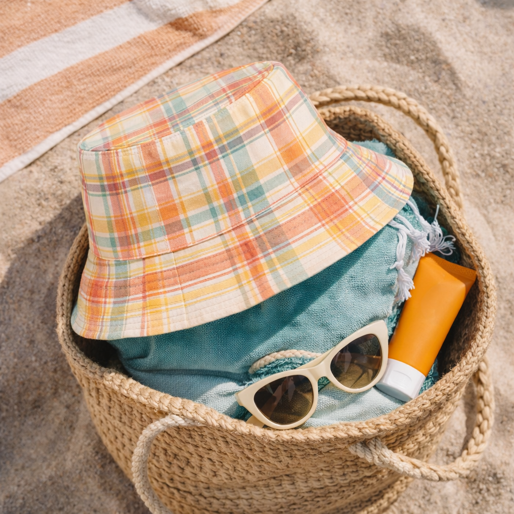 reversible plaid bucket hat