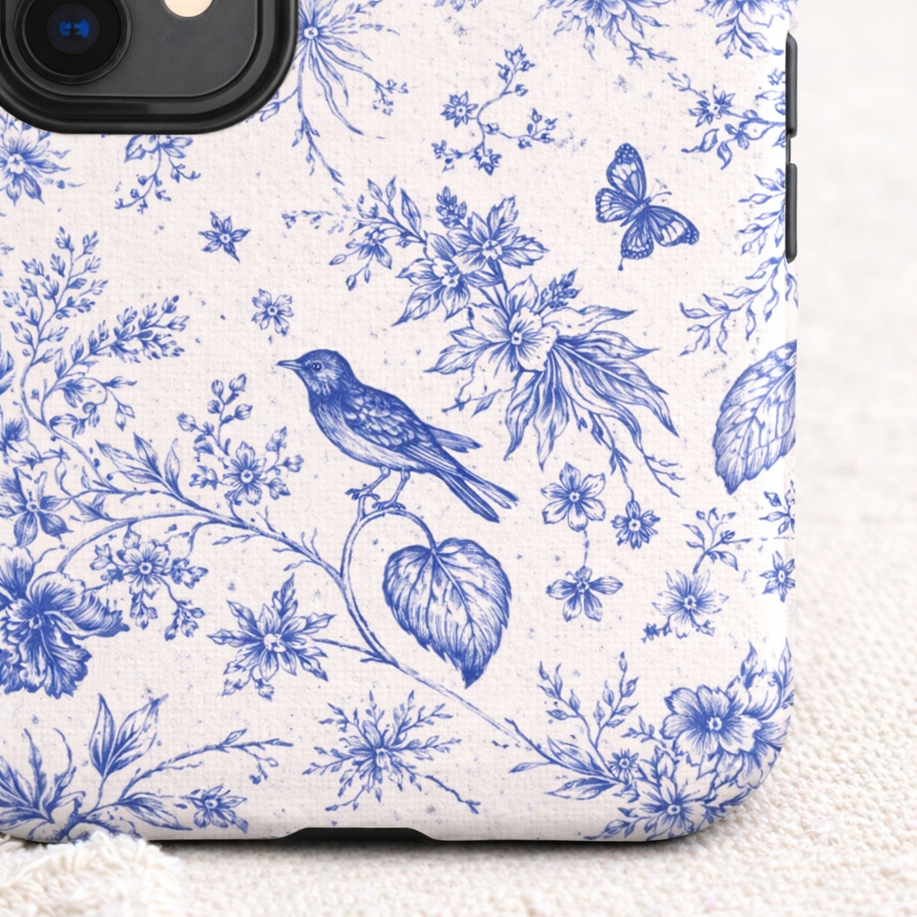 Elegant Blue Toile iPhone Case