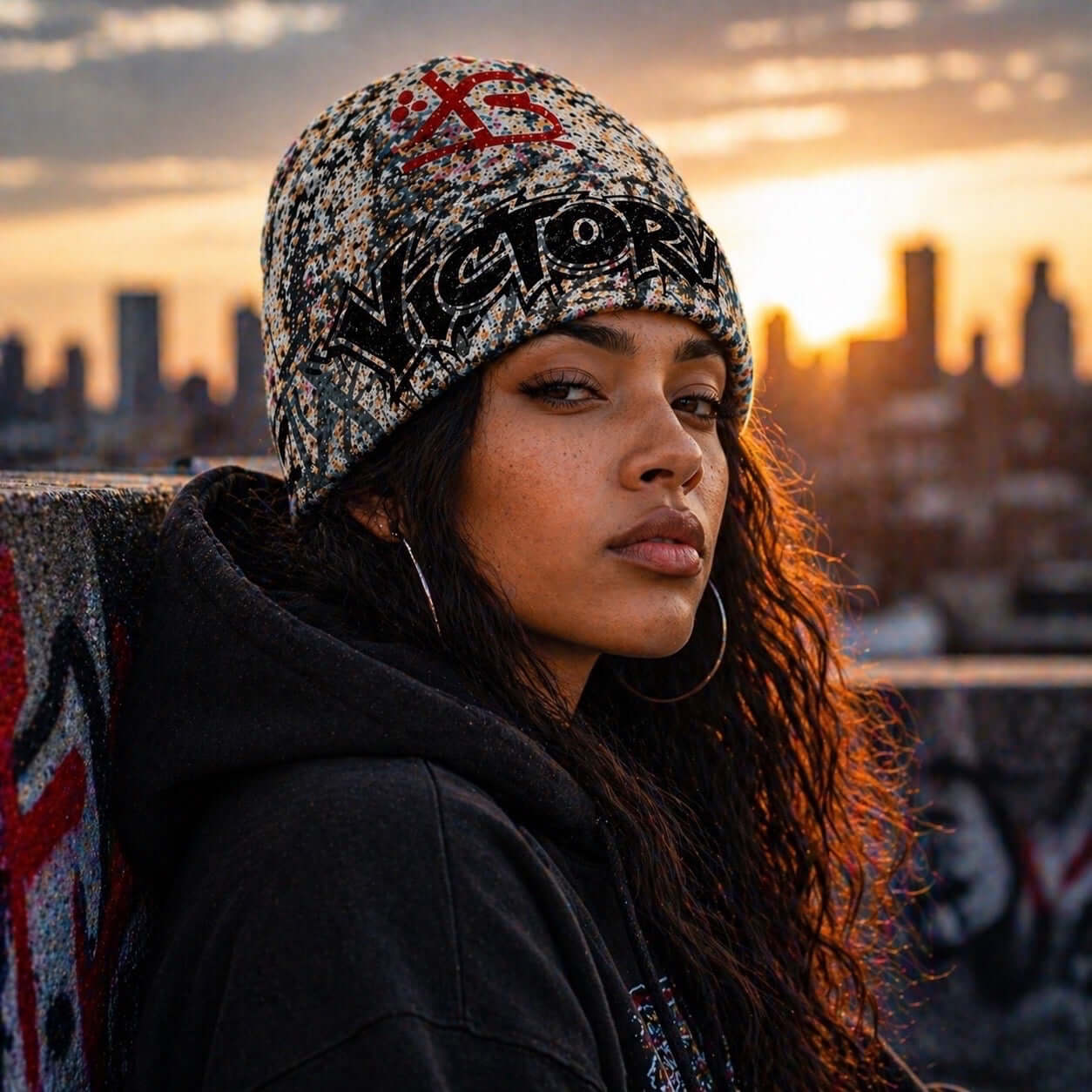 Victory Graffiti Beanie Hat