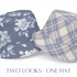 Reversible Blue Floral Plaid Bucket Hat