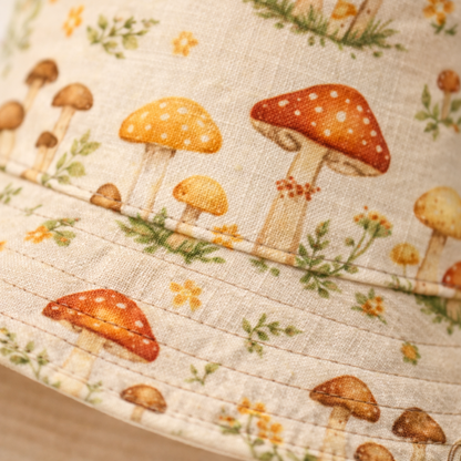 cottagecore mushroom bucket hat
