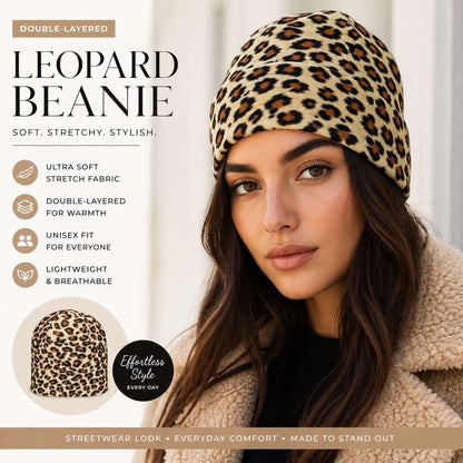 Leopard Print Beanie Hat
