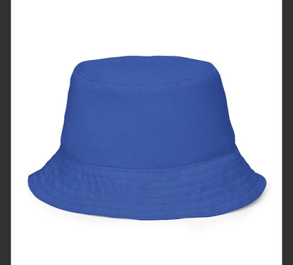 Reversible Colorful Plaid Blue Bucket Hat