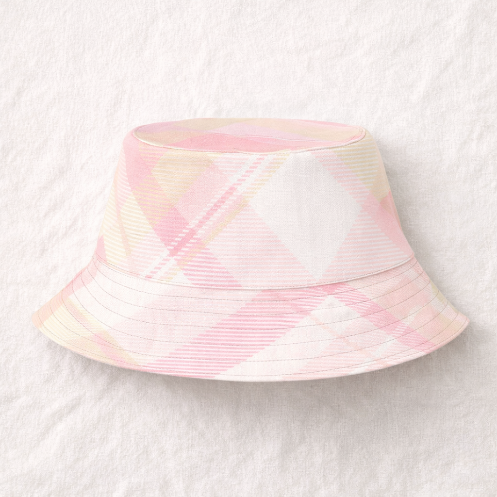 Reversible Daisy Pastel Plaid Bucket Hat