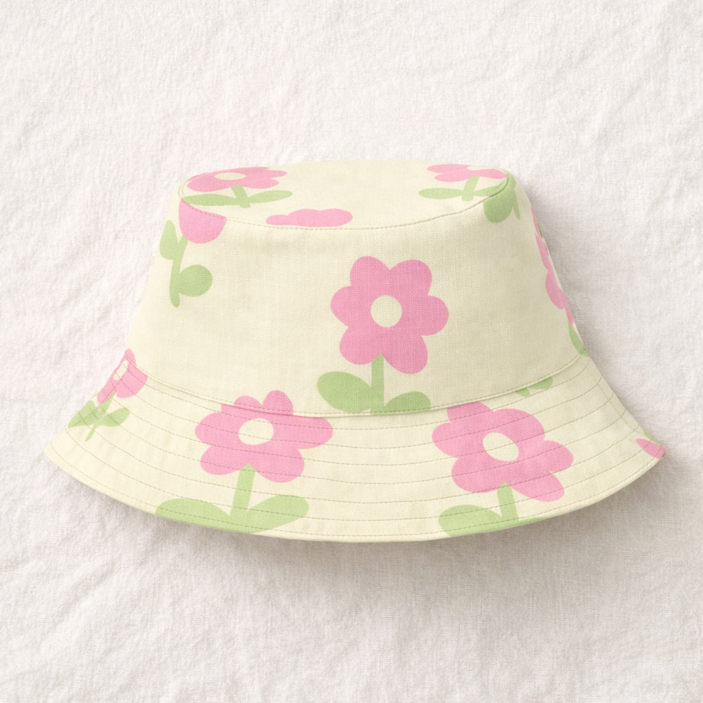 Reversible Daisy Pastel Plaid Bucket Hat