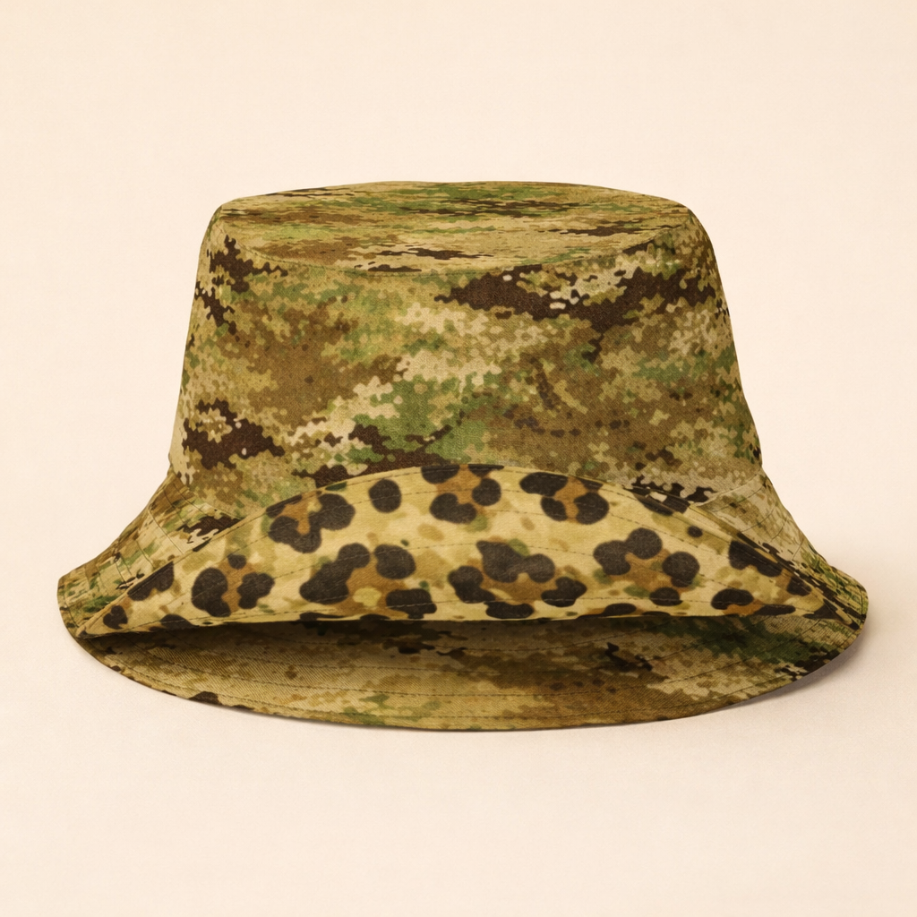 leopard camo reversible bucket hat