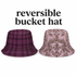  Reversible Plum Plaid Bucket Hat