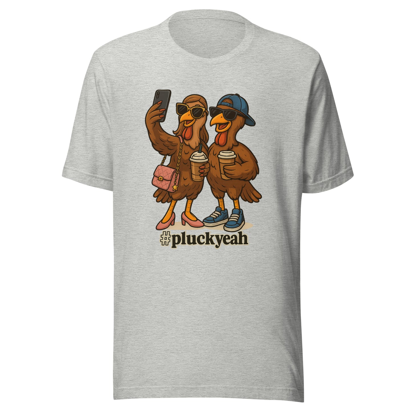 Couples Thanksgiving T-Shirt, Turkey Selfie Hashtag pluck-yeah