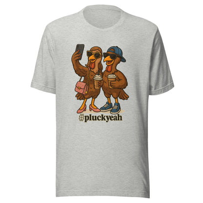 Couples Thanksgiving T-Shirt, Turkey Selfie Hashtag pluck-yeah