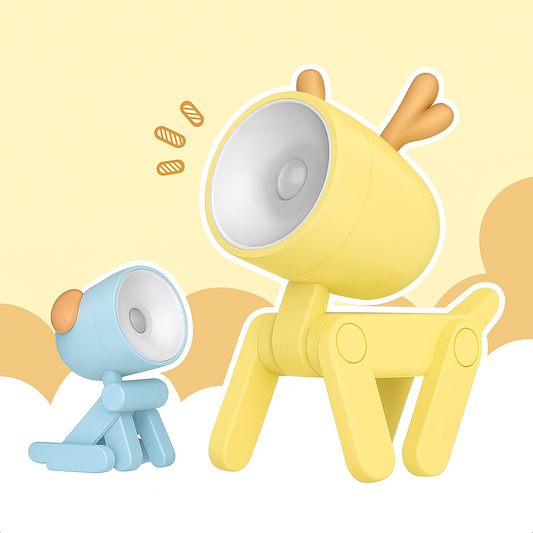 Kawaii Pet Night Light – Dog & Deer Desk Lamp