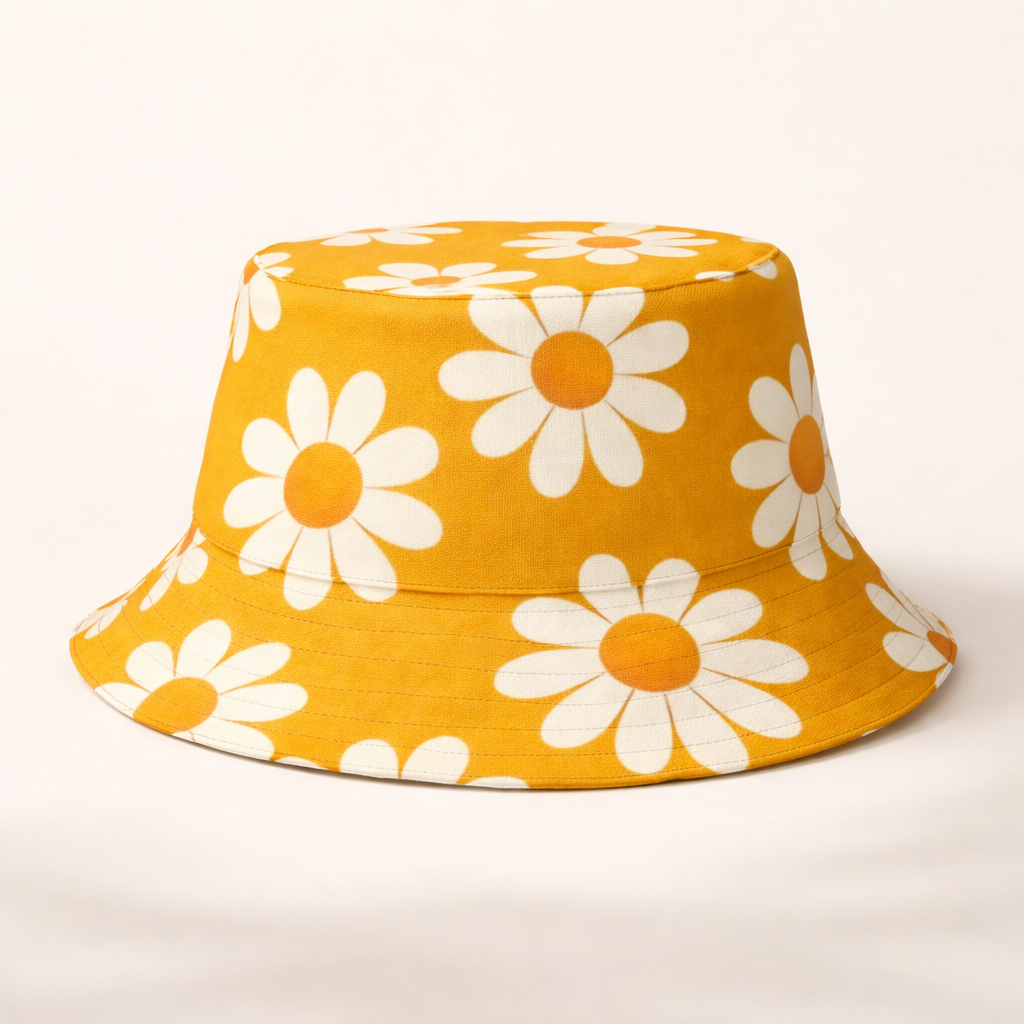 reversible daisy bucket hat