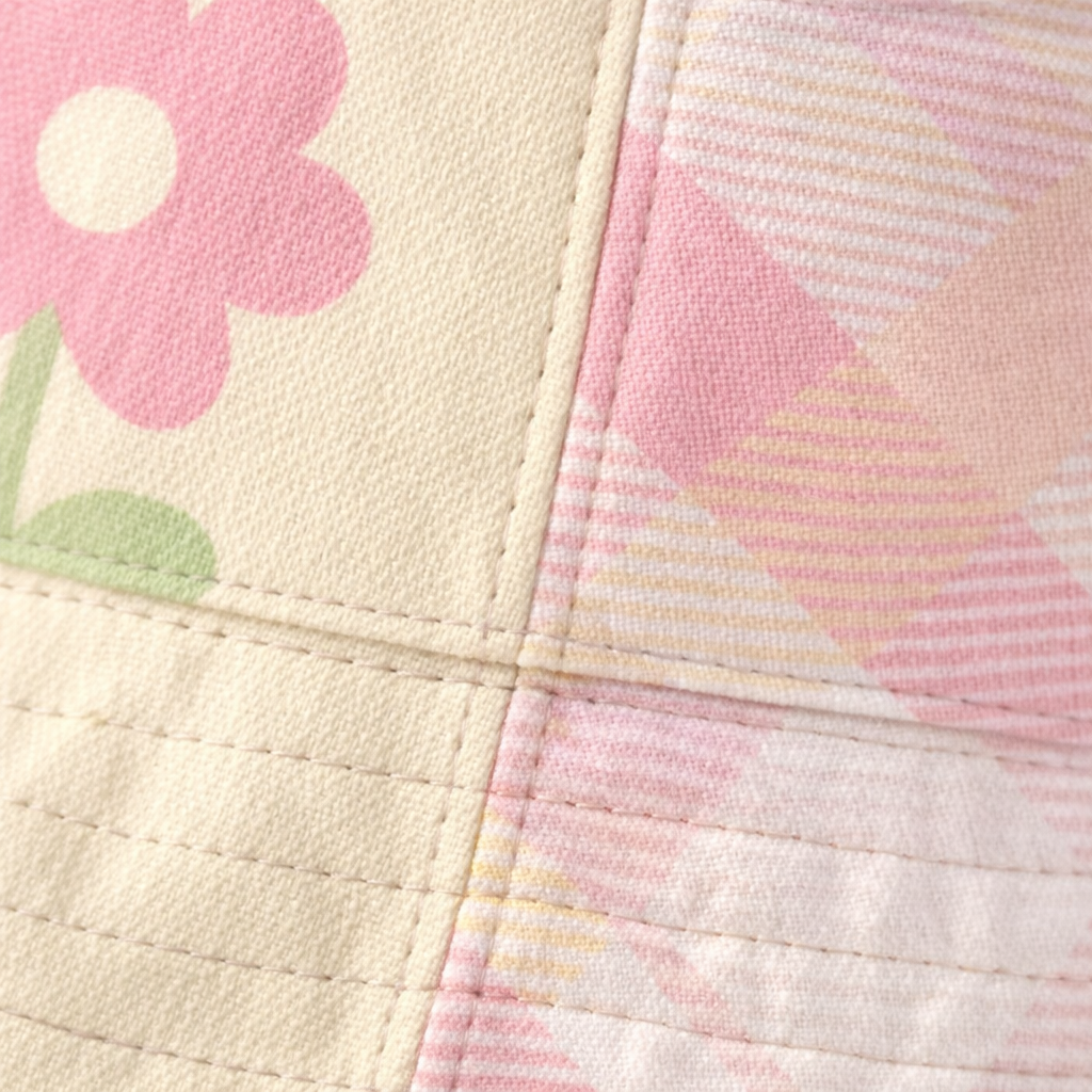 Reversible Daisy Pastel Plaid Bucket Hat