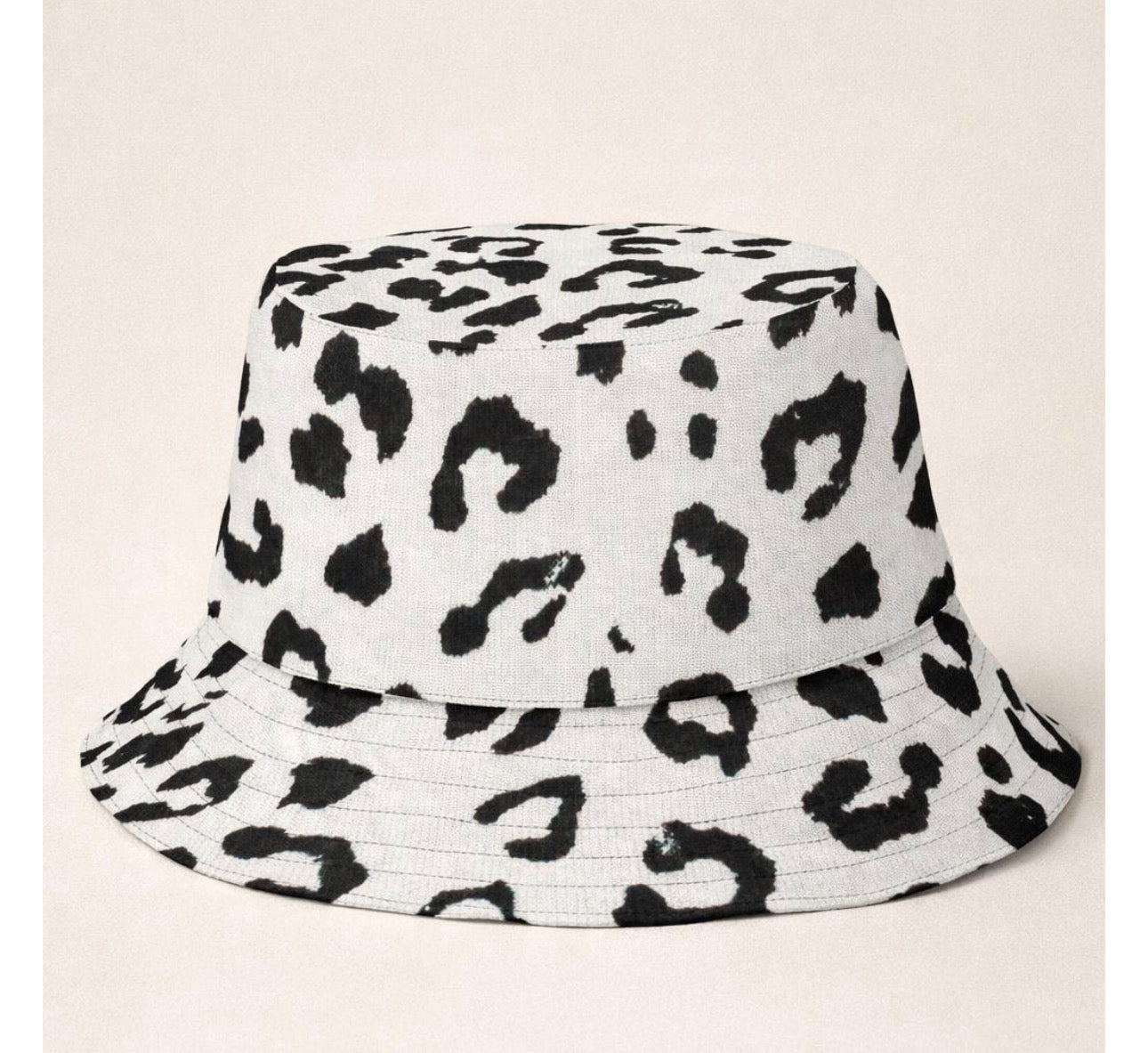 reversible plaid leopard bucket hat